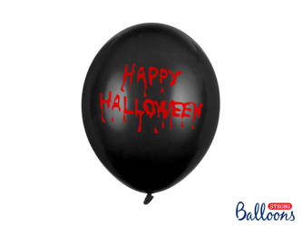 Balony Strong 30cm - Happy Halloween - Pastel Black - 50 sztuk