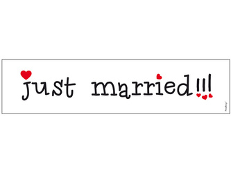 Tablica rejestracyjna - Just Married!!! - 50 x 11,5 cm