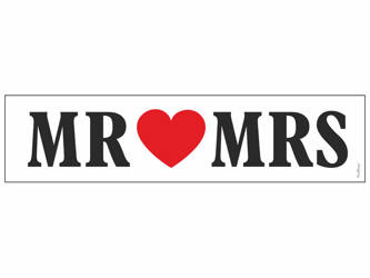 Tablica rejestracyjna - MR ♥ MRS - 50 x 11,5 cm