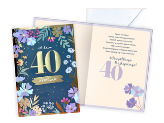 Kartka okolicznościowa - 40 urodziny - Damska