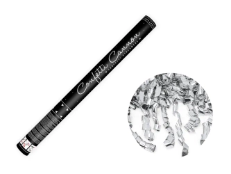 Tuba z serpentynami - Srebrny - 60cm