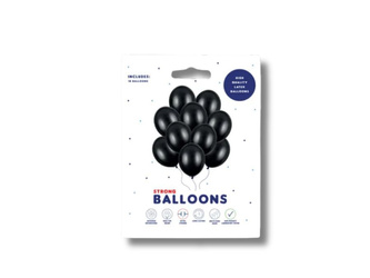 Balony Strong 30cm - Metallic Black - 10 szt.