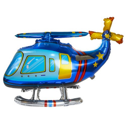 Balon Foliowy Niebieski Helikopter - 77 x 49 x 30 cm