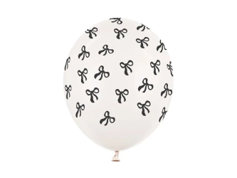 Balony 30cm - Kokardki - Pastel Offwhite - 6 sztuk