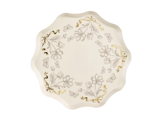 Talerzyki papierowe - Kwiaty - 20cm - 6 sztuk