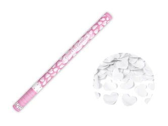 Tuba Konfetti - Białe Serca - 80cm