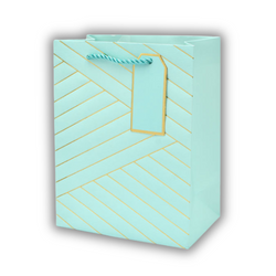 Torba prezentowa - Tłoczona - Miętowa - 26 x 32 x 12cm