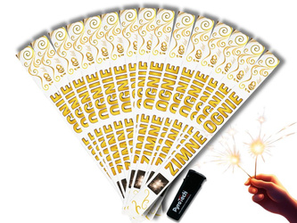 DŁUGIE ZIMNE OGNIE NA WESELE - 70cm - 210 sztuk + Zapalniczka żarowa GRATIS