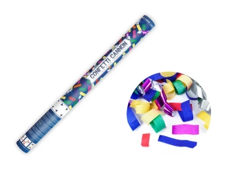 Tuba Konfetti - Prostokąty i serpentyny - Mix - 60 cm