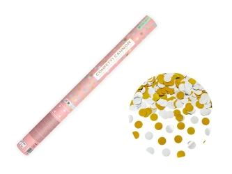 Tuba Konfetti - Złote i Srebrne Kółka - 60 cm