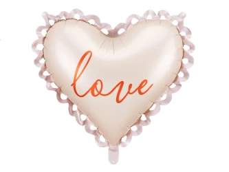 Balon foliowy serce - Kremowe - Love -  50 x 47cm