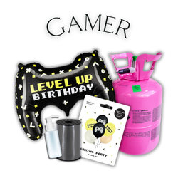 Zestaw GAMER - 7 balonów + Wstążka + Uszczelniacz + Butla z helem