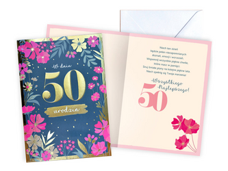 Kartka okolicznościowa - 50 urodziny - Damska