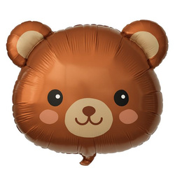 Balon Foliowy Głowa Misia Brązowa - 58 x 61 cm