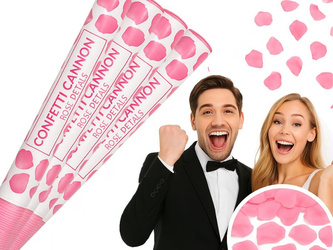 Zestaw 4x Tuba Konfetti - Płatki róż - różowy - 60cm