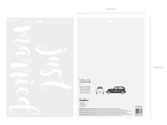 Naklejka ślubna na samochód - Just Married - 33 x 45 cm