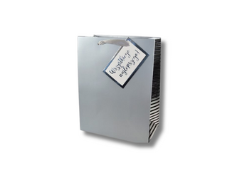 Torebka prezentowa - srebrna - 17,7 x 22,8 x 9,8cm - 1szt.