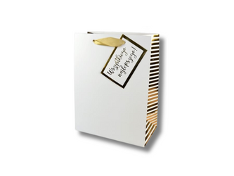 Torebka prezentowa - biała - 17,7 x 22,8 x 9,8cm - 1szt.