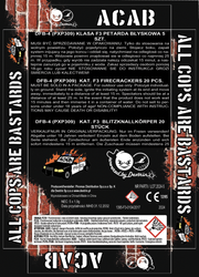 PETARDY HUKOWE ACAB, DFB-4, 20 szt., Dextrin