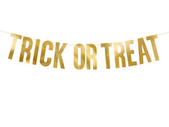 Baner - Trick or Treat - Złoty - 12 x 80 cm