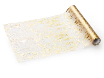 Bieżnik siatka - Złoty nadruk - 0,36 x 9 m