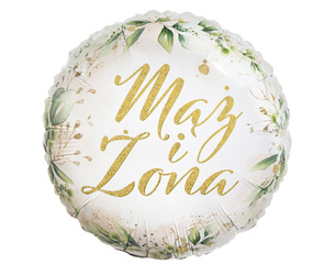 Balon foliowy 45cm - Mąż i Żona - Ślub