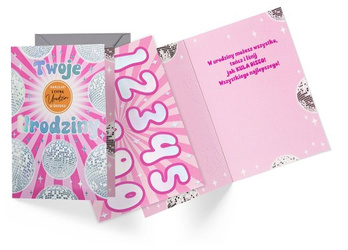 Kartka okolicznościowa - Urodziny - Kula disco