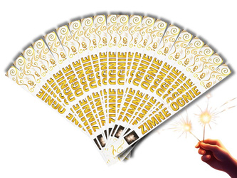 ZESTAW 120 sztuk - PIĘKNIE ZDOBIONE WESELNE ZIMNE OGNIE 70 cm