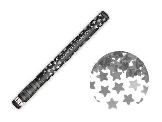 Tuba Konfetti - Srebrne Gwiazdki - 60 cm