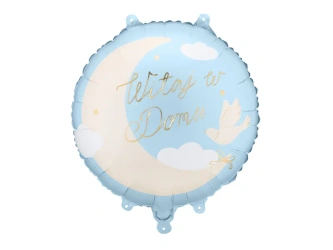 Balon foliowy pastylka Witaj w Domu - 35x35cm - Jasnoniebieski