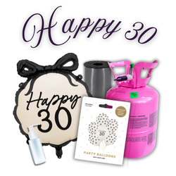 Zestaw HAPPY 30 - 7 balonów + Wstążka + Uszczelniacz + Butla z helem