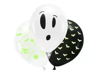 Balony UV 27cm - BOO! - mix - 3 szt