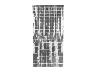 Kurtyna Party - Kwadraty - Srebrny - 100x200cm - 1 szt.