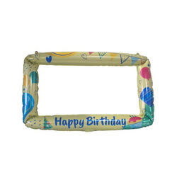 Balon Foliowy Ramka Happy Birthday - do zdjęć i fotobudki - 59 x 80 cm
