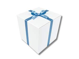 BIELONE PUDEŁKO KARTONOWE - z niebieską tasiemką - 50x50x50cm