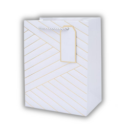 Torba prezentowa - Tłoczona - Jasnoszarna - 26 x 32 x 12cm