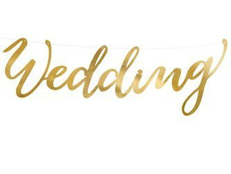 Baner - Wedding - Złoty - 16.5 x 45 cm
