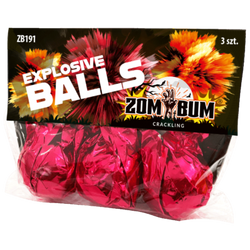 TRZASKAJĄCE KULKI - EXPLOSIVE BALLS - 3 szt. - ZB191 - ZomBum