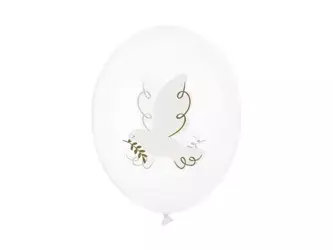 Balon Strong 30 cm - Gołąb - Crystal Clear - 6 szt