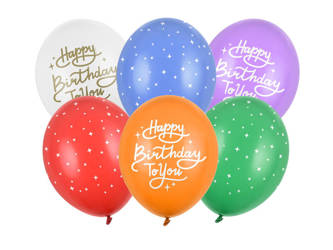 Balony 30 cm - Happy Birthday To You - 6 szt