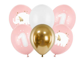 Balony 30 cm - Roczek - Pastel Pale Pink - 6 szt