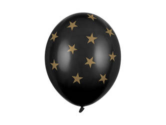 Balony Strong 30cm - Gwiazdki - Pastel Black - 6 sztuk﻿