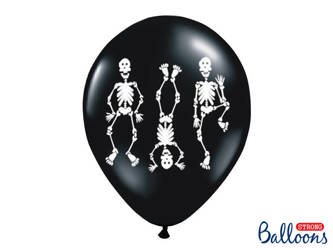 Balony Strong 30cm - Kościotrupy - Pastel Black - 50 sztuk