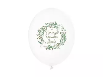 Balony lateksowe - Pierwsza Komunia Święta - 30cm - 6szt.