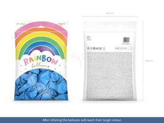 Balony metalizowane 23cm - Rainbow - Niebieskie - 100 sztuk