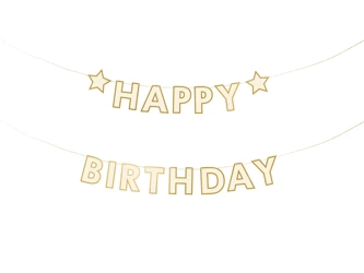 Baner papierowy - Happy Birthday - 220 x 14,5 cm - 1 szt.