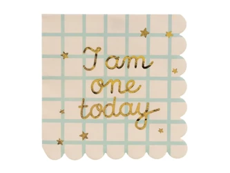 Serwetki papierowe - I am one today - Miś - Beżowe - 33x33cm